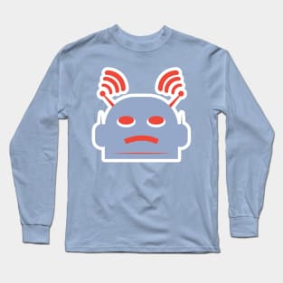 Robot Mascot Sticker vector logo design. Futurist technology vector design. Cartoon sticker vector illustration. Long Sleeve T-Shirt